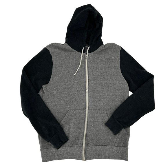 Alternative Apparel Other - Alternative Apparel Full Zip Two Tone Hoodie Sweatshirt Gray Black Size Large
